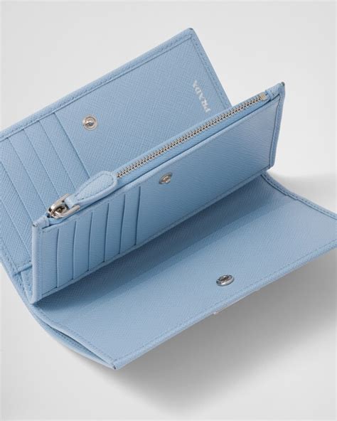 Pale Blue Large Saffiano Leather Wallet 